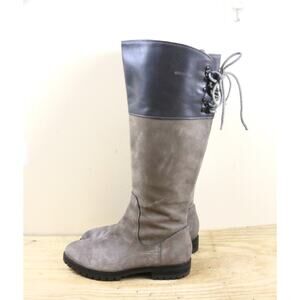 Cole Haan Boots Womens 8B Gray Leather Air Kensington Waterproof Riding Shoes